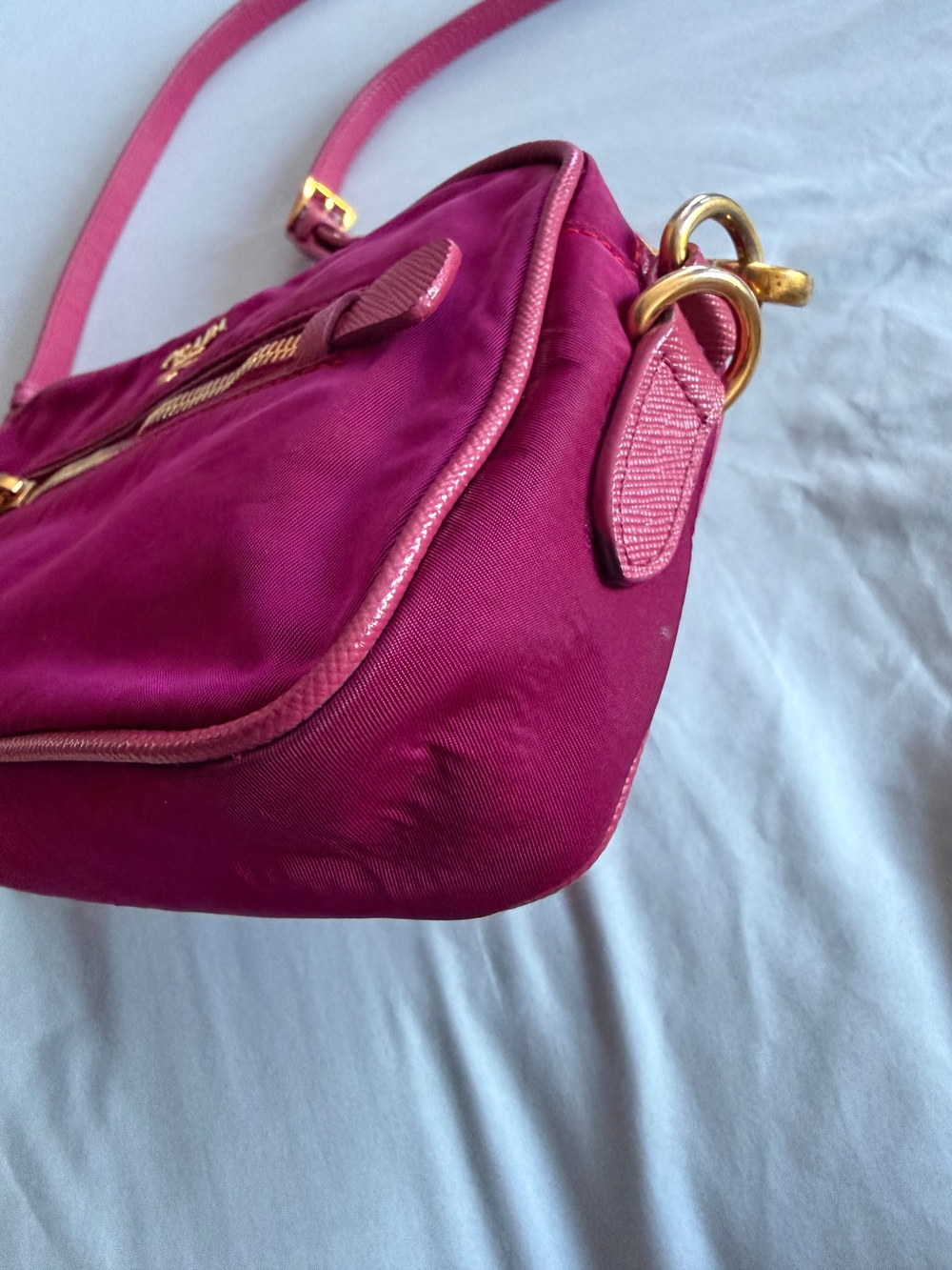 Prada Pink Nylon Crossbody Bag with Gold Hardware - Picture 7 of 16